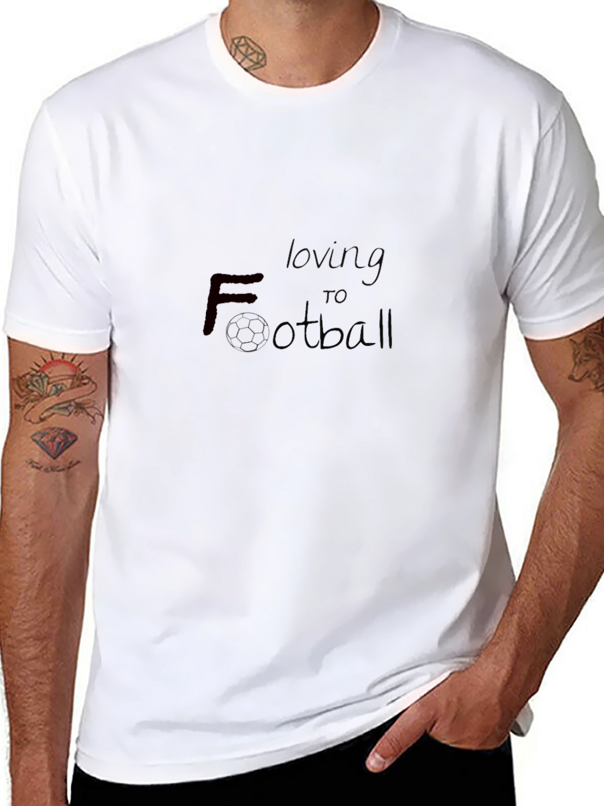 Loving Football Black T-Shirt