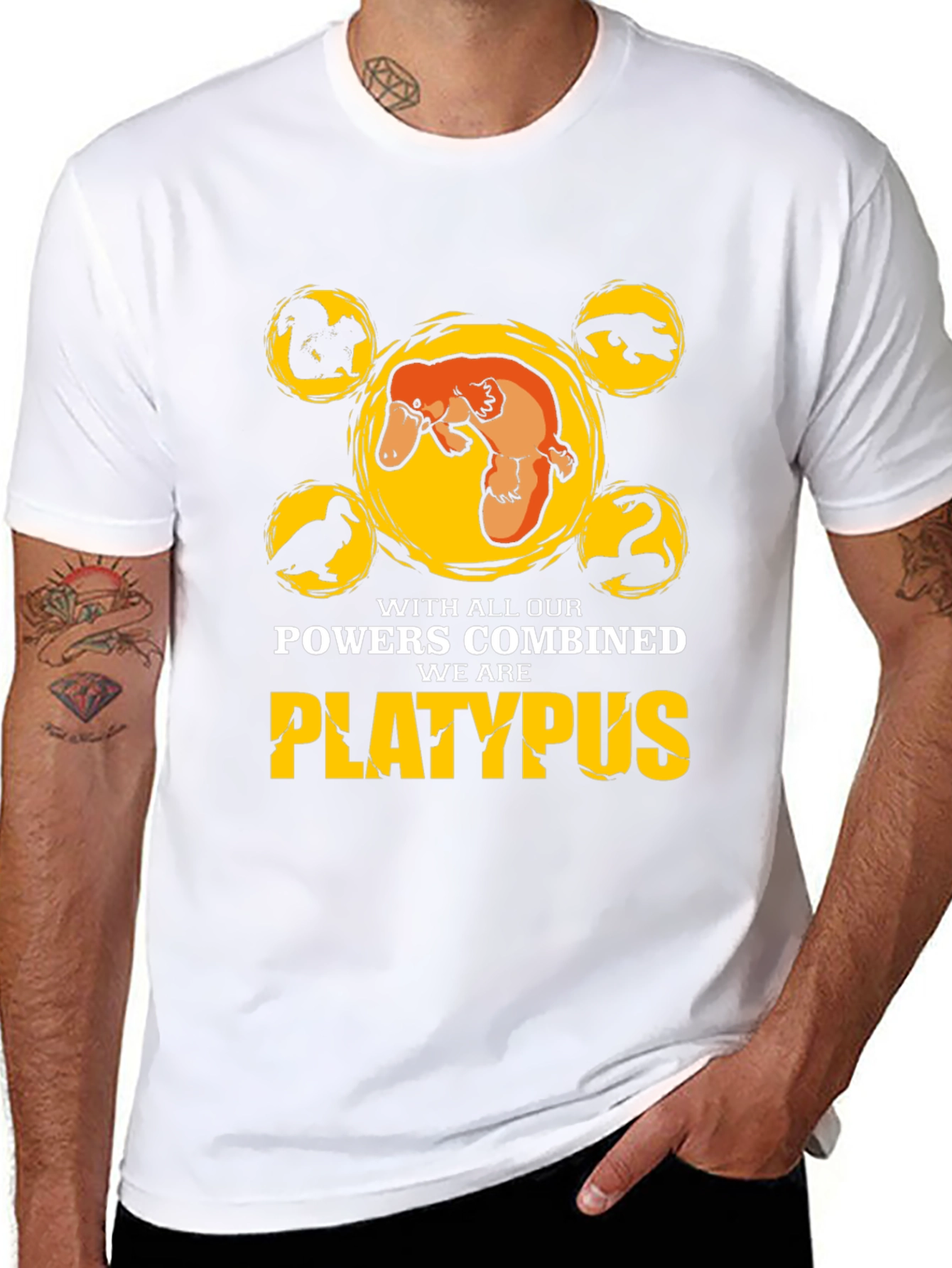Platypus Powers Combined T-Shirt - Unique Design