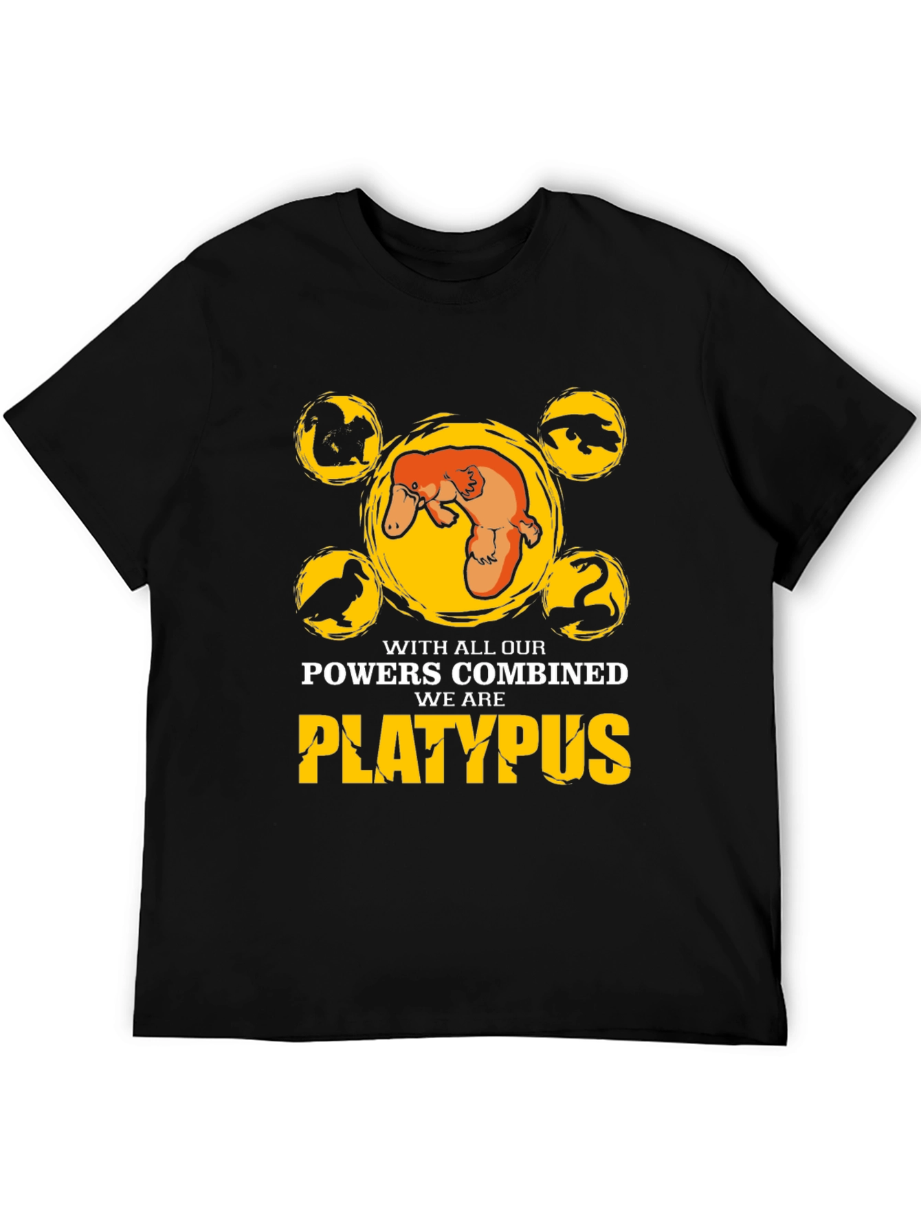 Platypus Powers Combined T-Shirt - Unique Design