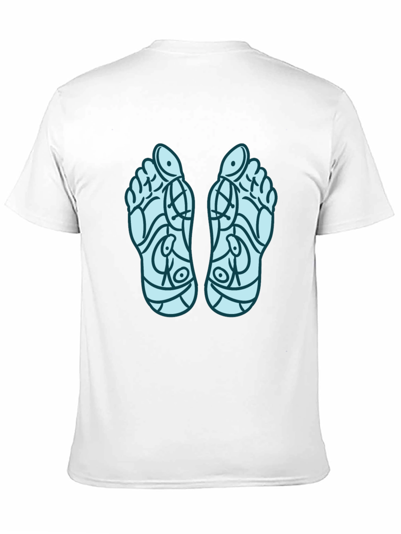 Reflexology Feet Print Black T-Shirt