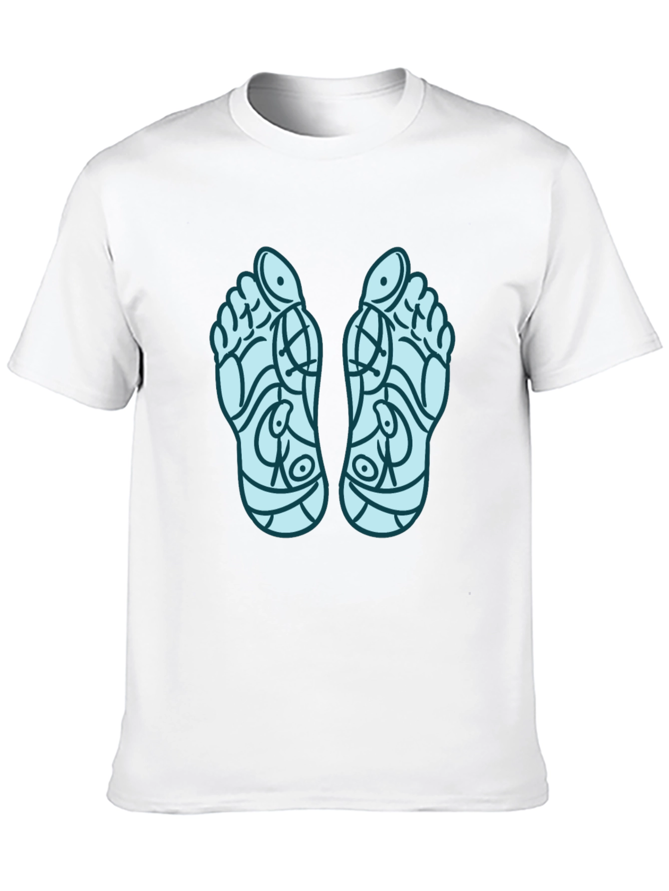 Reflexology Feet Print Black T-Shirt