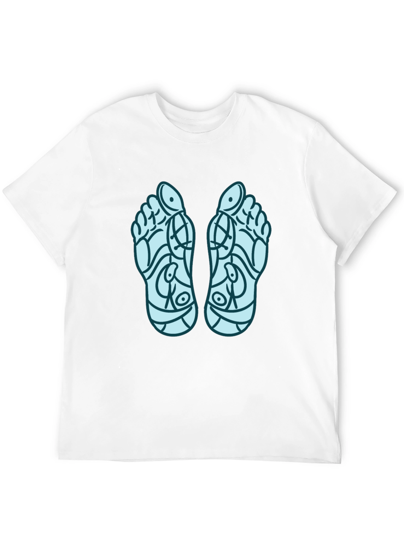 Reflexology Feet Print Black T-Shirt
