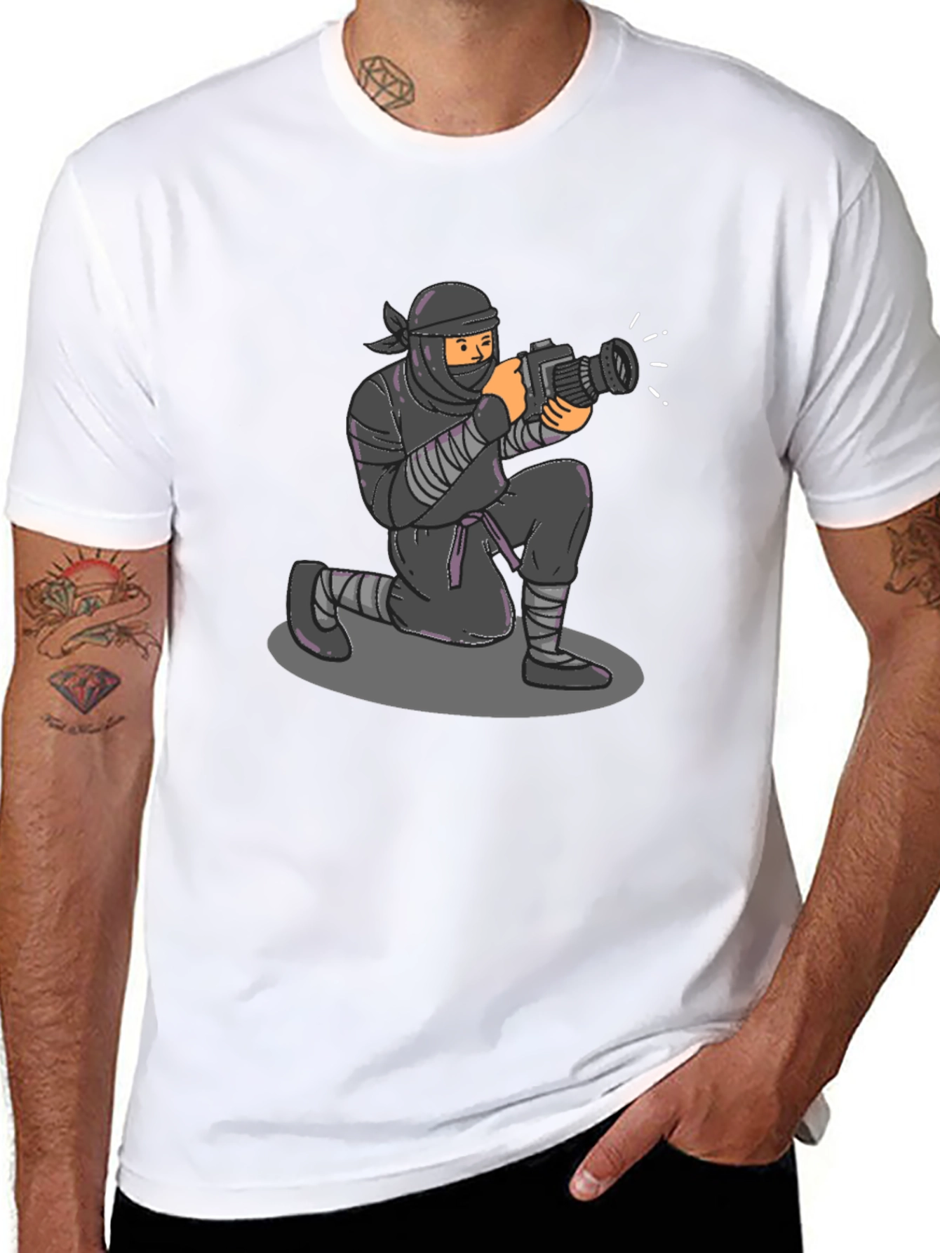 Ninja Photographer Graphic Tee - Stealth Mode Activated!
