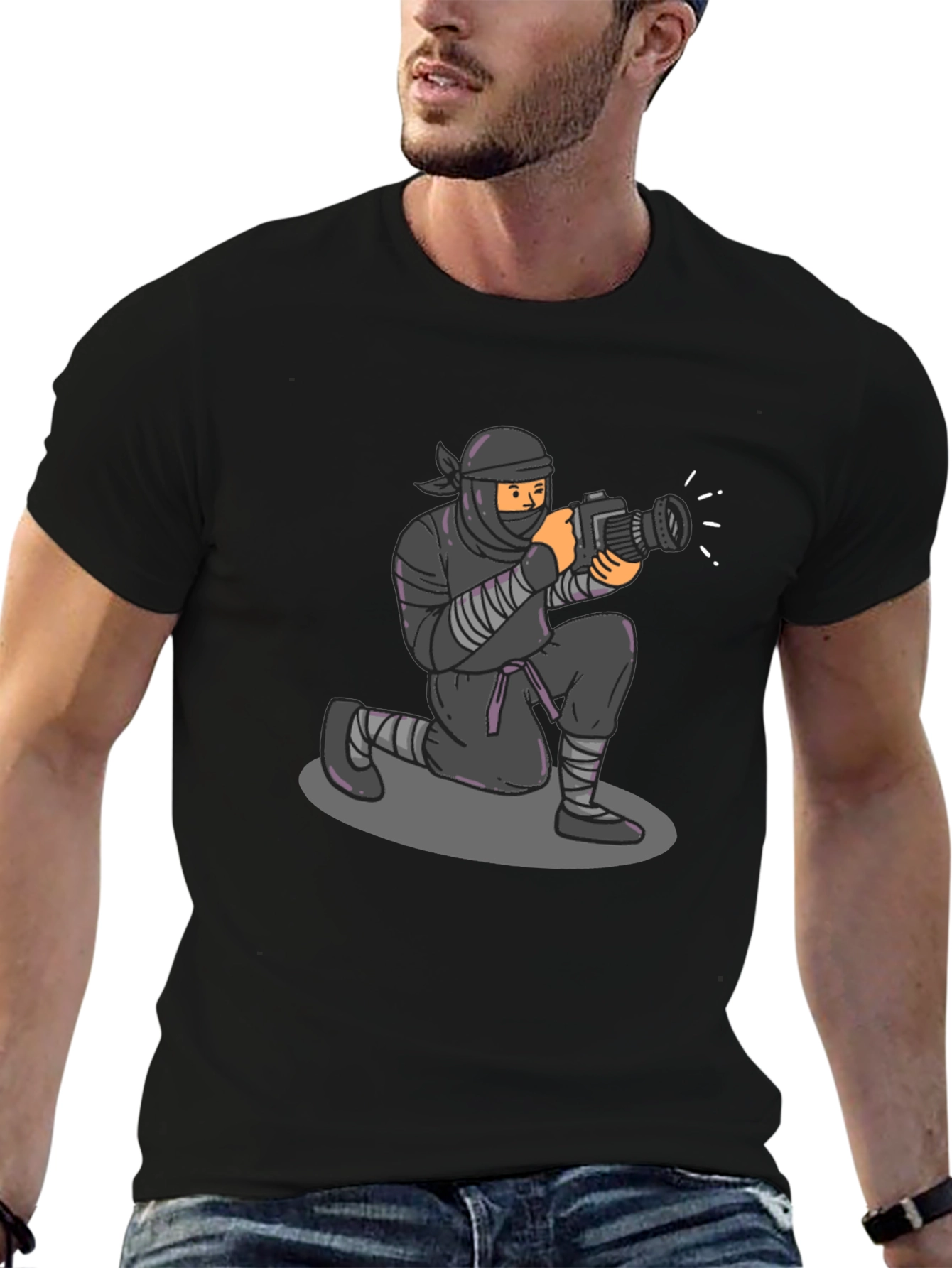 Ninja Photographer Graphic Tee - Stealth Mode Activated!