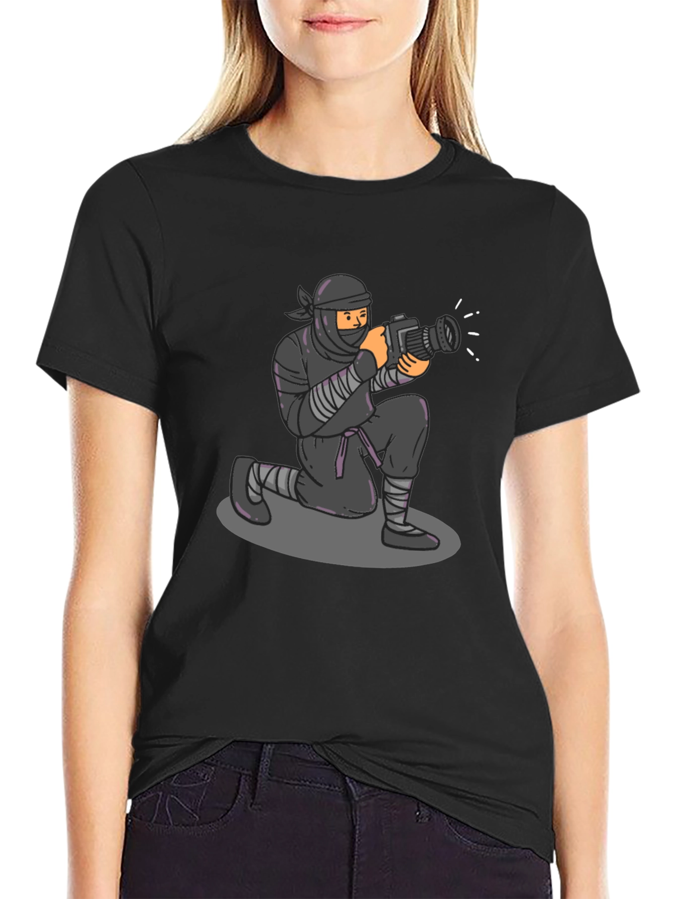 Ninja Photographer Graphic Tee - Stealth Mode Activated!