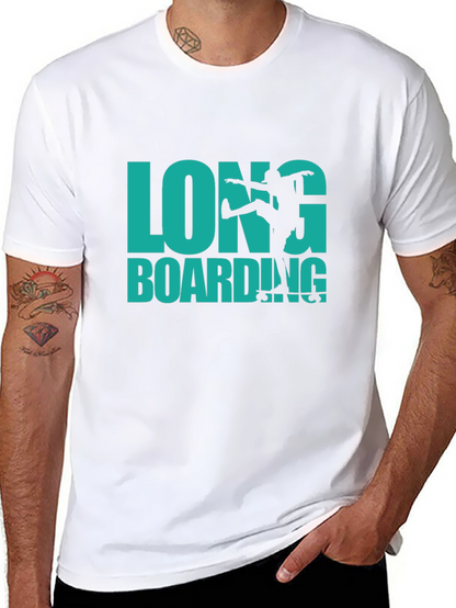 Longboarding Graphic Print Black T-Shirt