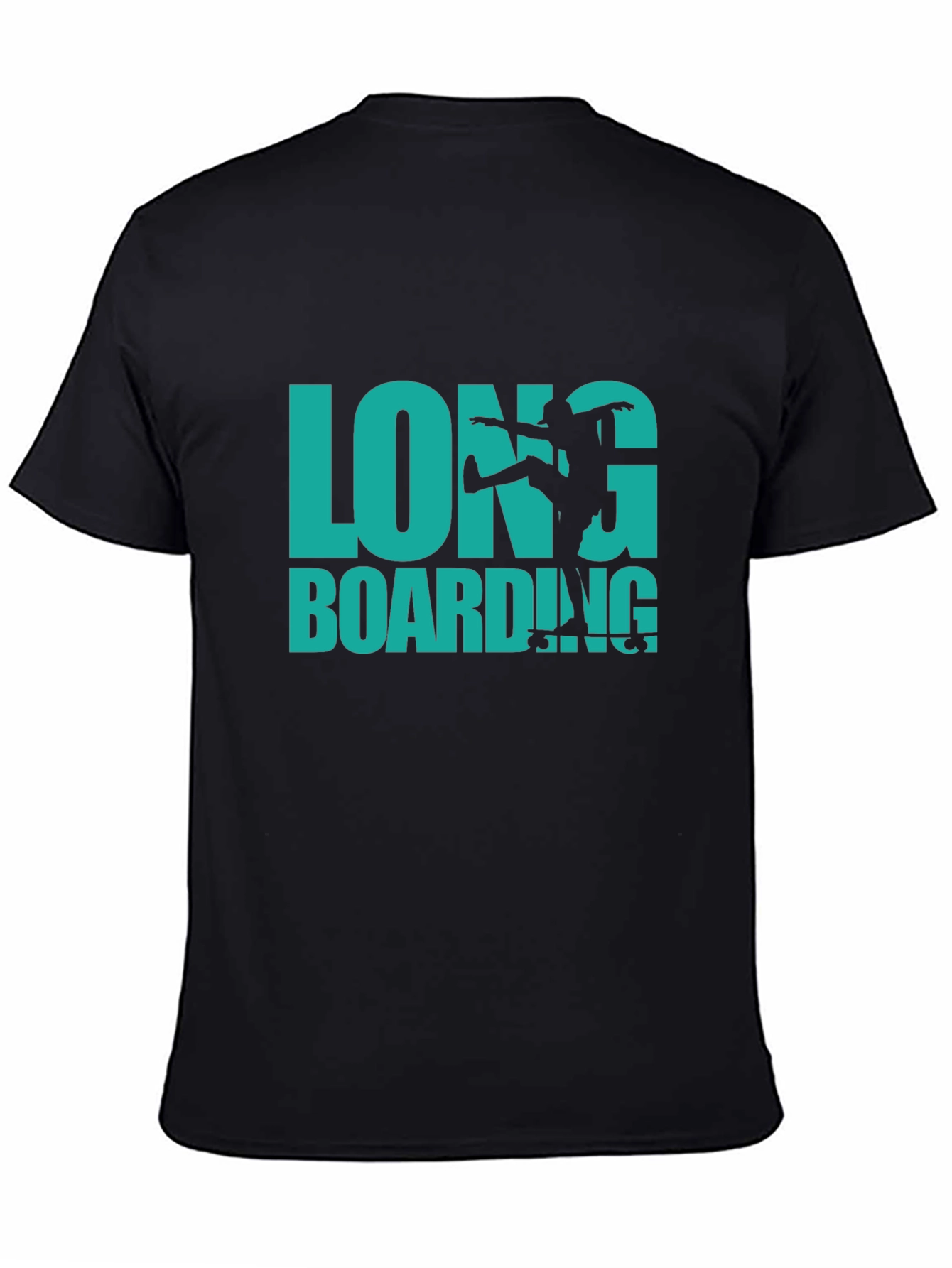 Longboarding Graphic Print Black T-Shirt