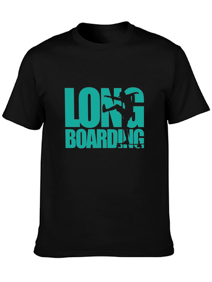 Longboarding Graphic Print Black T-Shirt