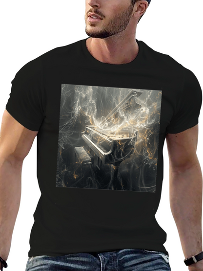 Piano Art Graphic Tee - Music Lover Fashion