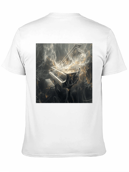 Piano Art Graphic Tee - Music Lover Fashion
