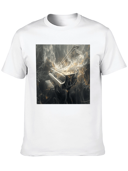 Piano Art Graphic Tee - Music Lover Fashion
