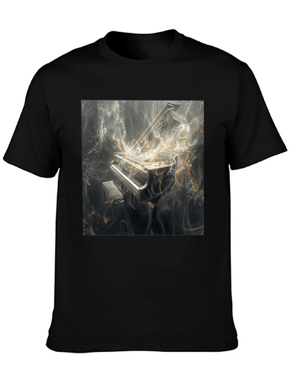 Piano Art Graphic Tee - Music Lover Fashion