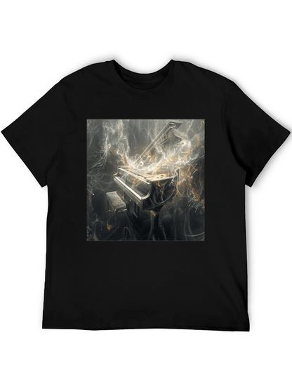 Piano Art Graphic Tee - Music Lover Fashion