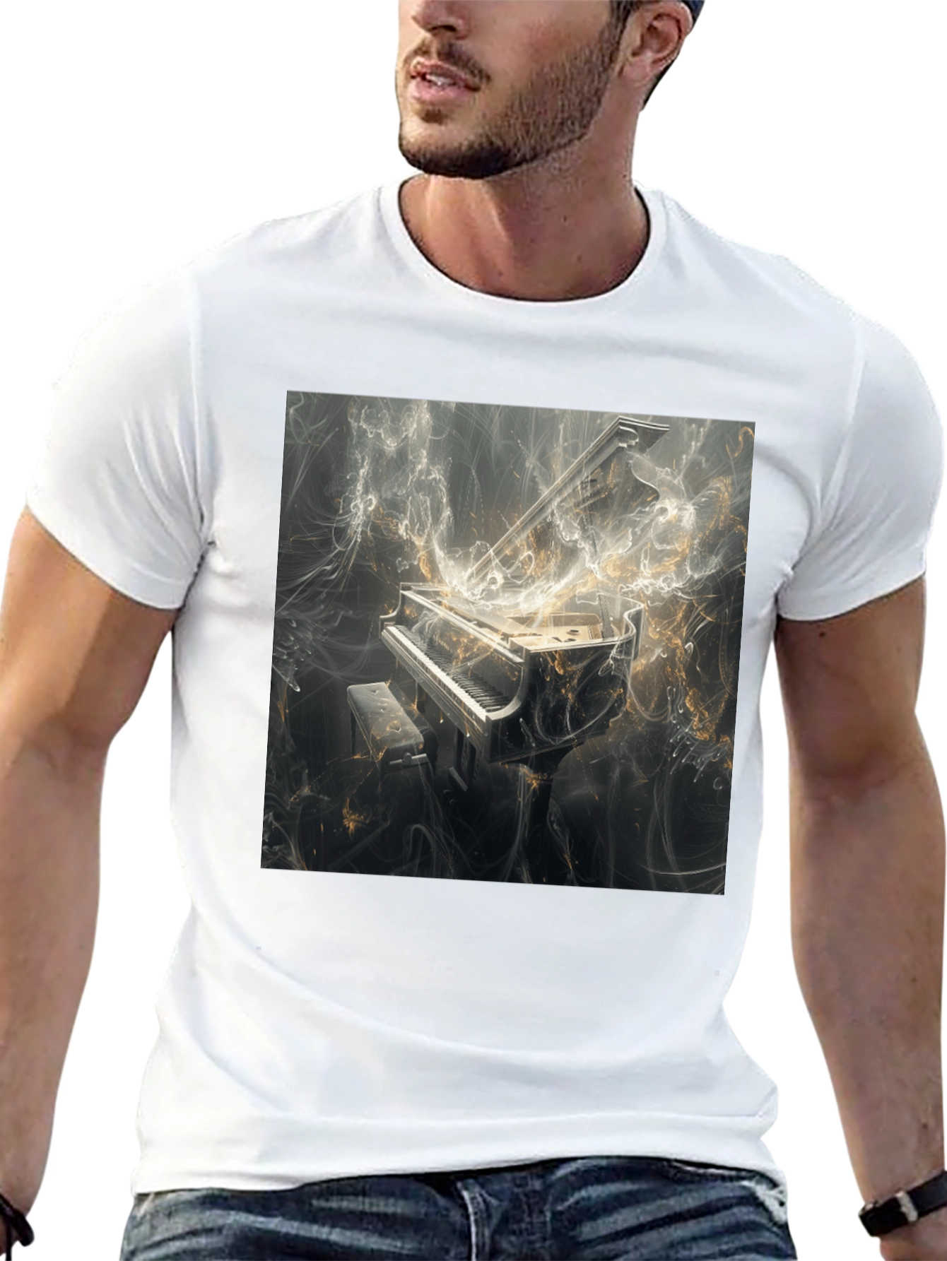Piano Art Graphic Tee - Music Lover Fashion