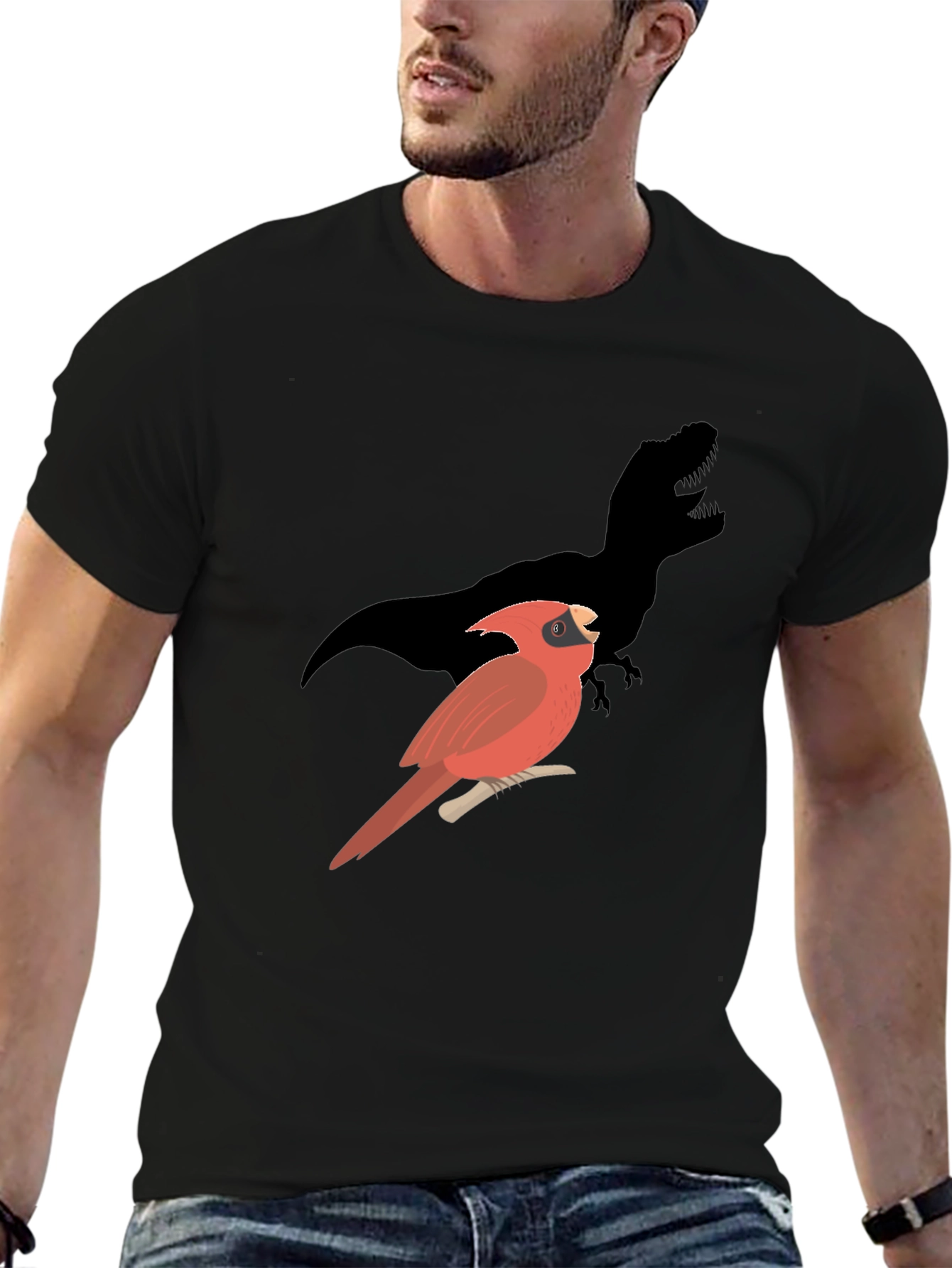 Cardinal Dinosaur Shadow Graphic Tee
