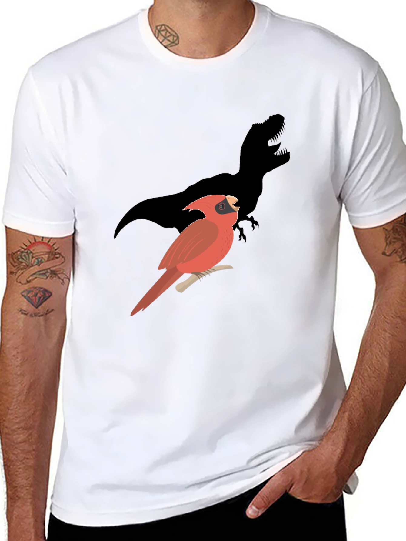 Cardinal Dinosaur Shadow Graphic Tee