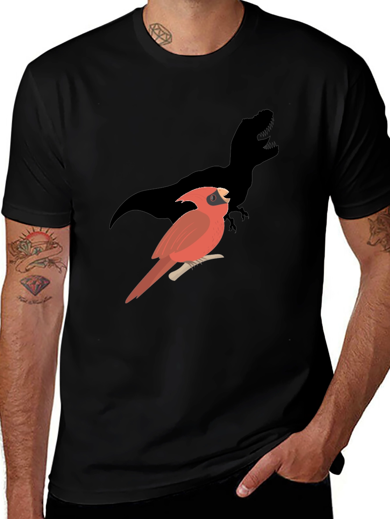 Cardinal Dinosaur Shadow Graphic Tee