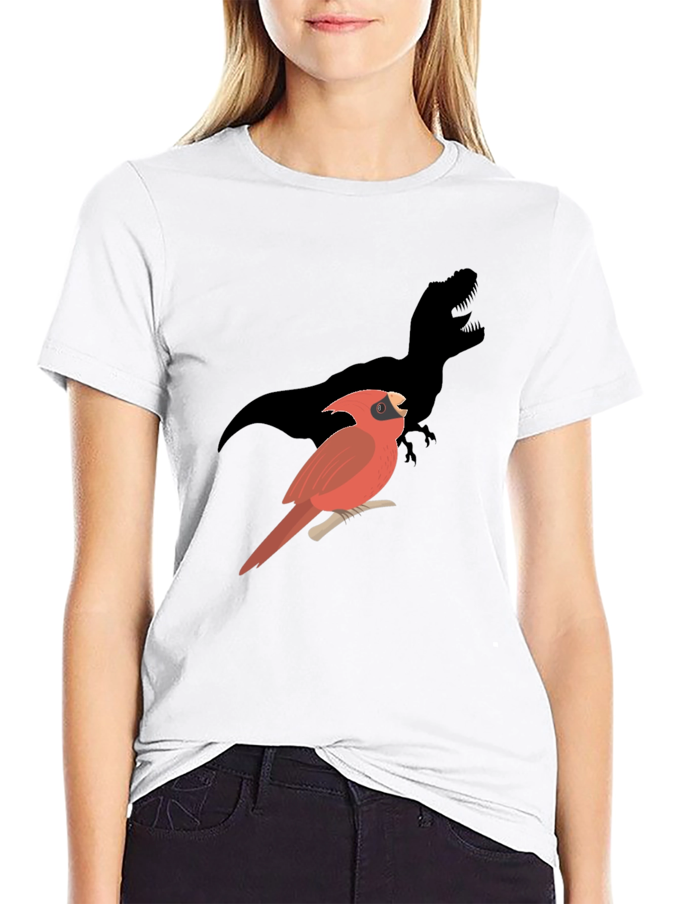 Cardinal Dinosaur Shadow Graphic Tee