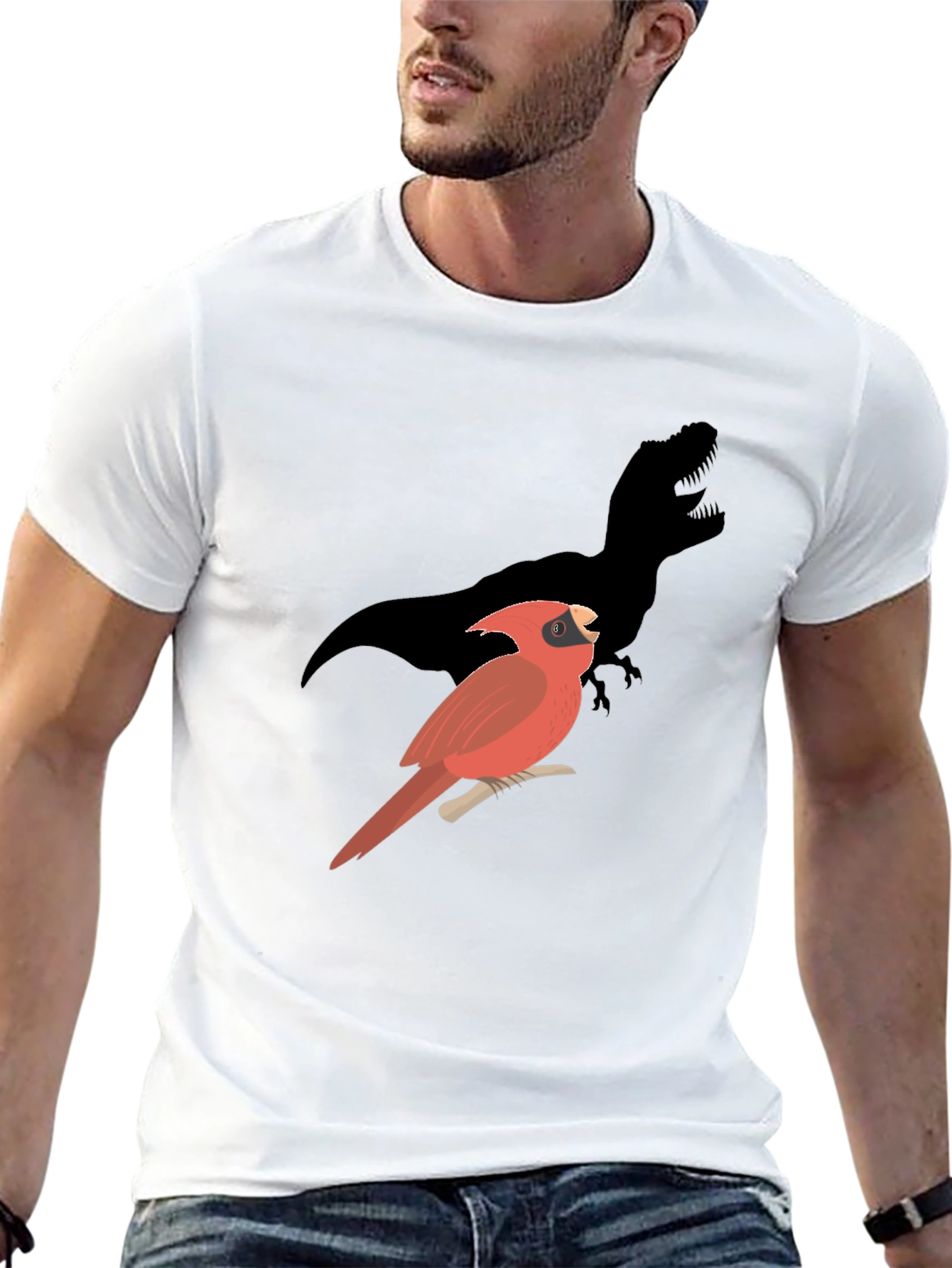Cardinal Dinosaur Shadow Graphic Tee
