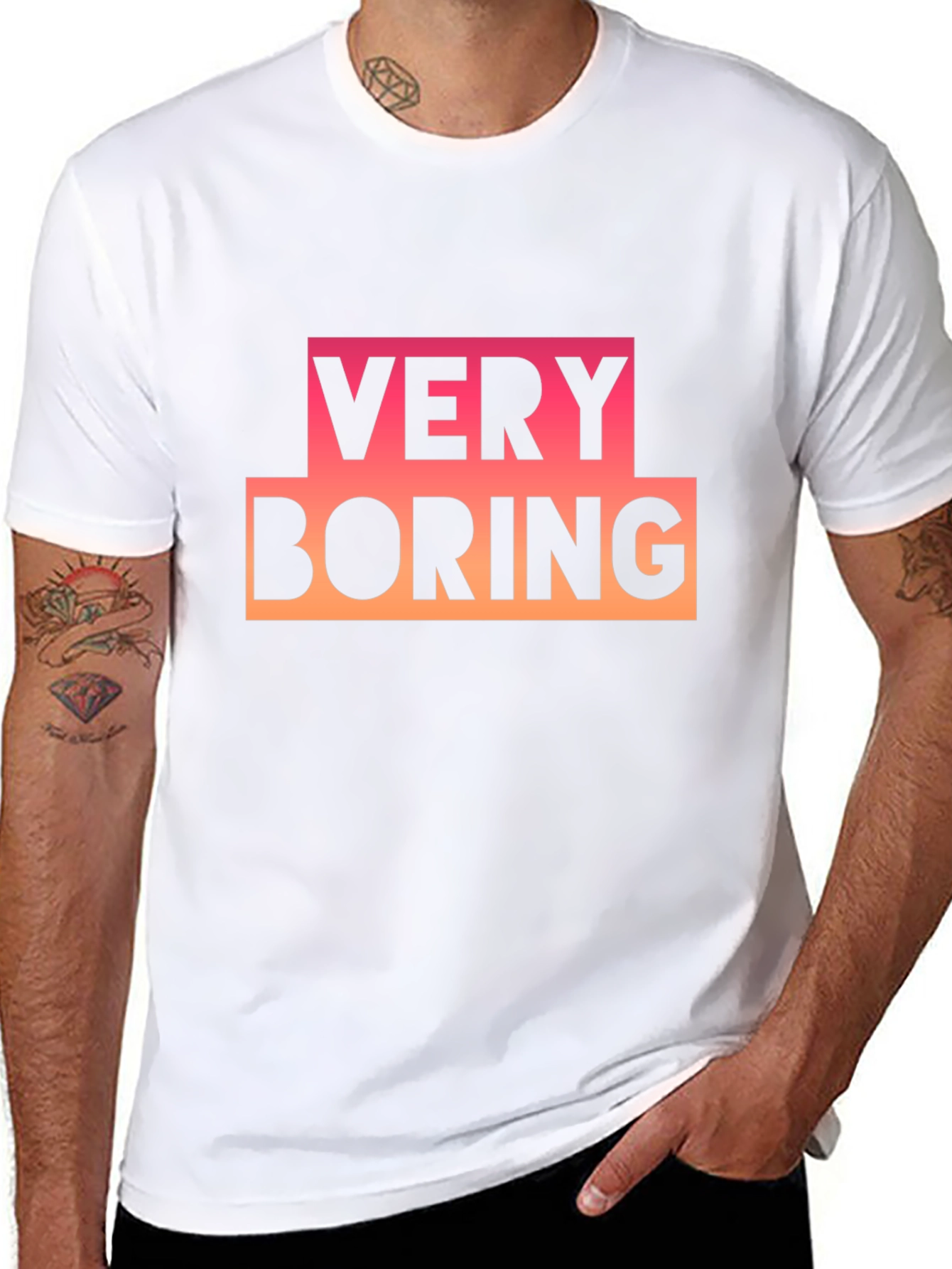 Very Boring Graphic Tee - Black Casual T-Shirt