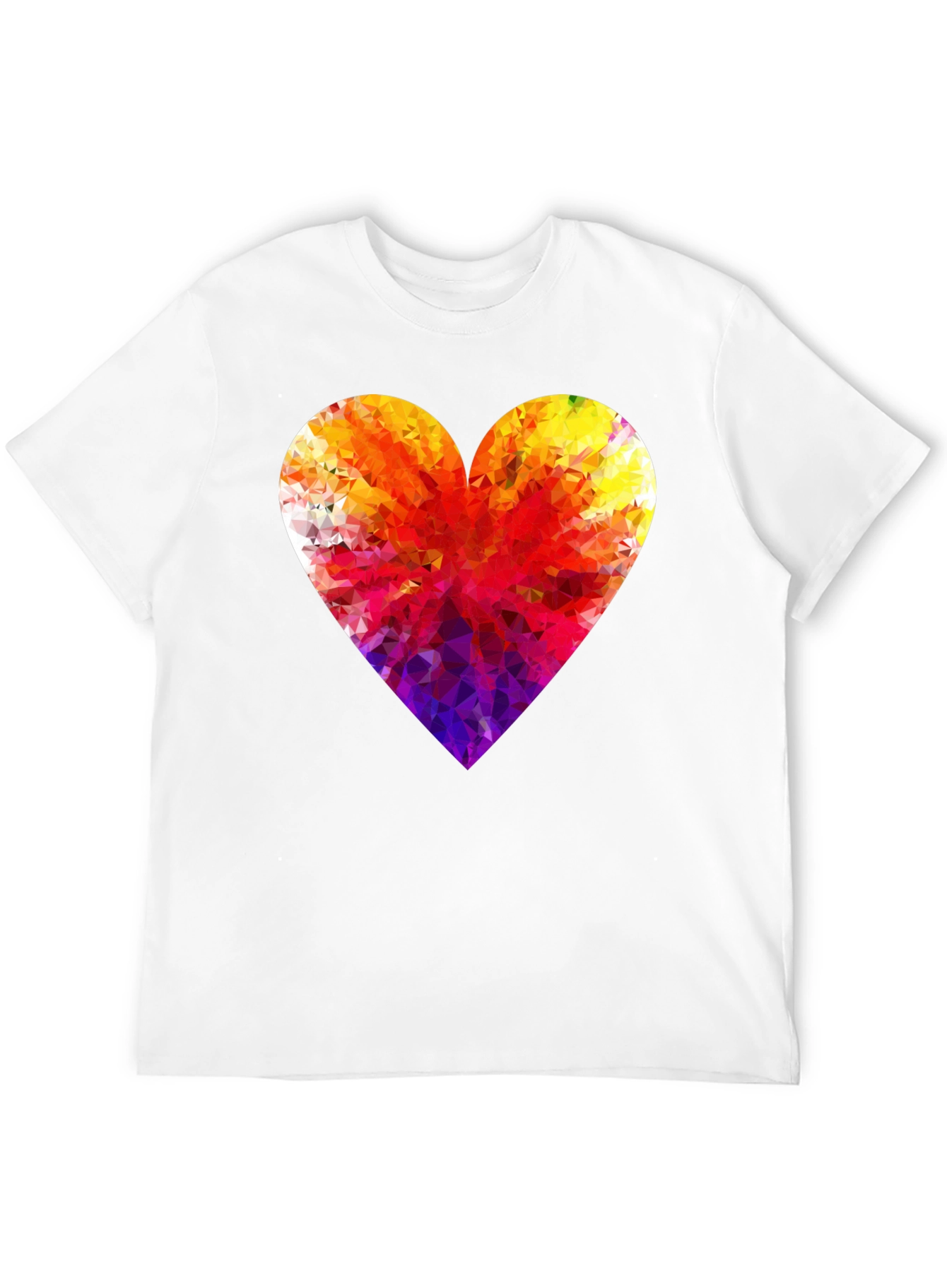 Geometric Heart Graphic Black T-Shirt