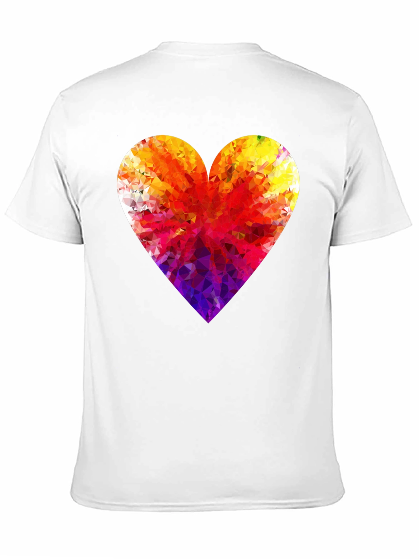 Geometric Heart Graphic Black T-Shirt