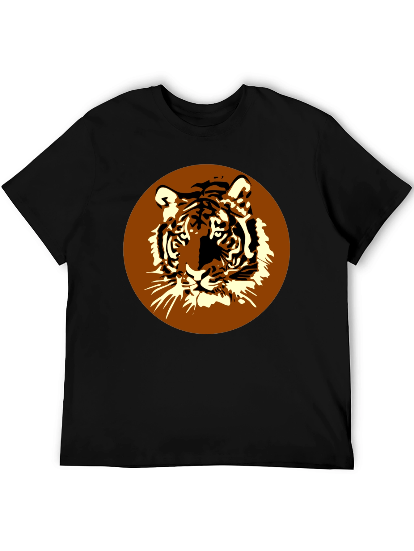 Tiger Graphic Print Mens Black T-Shirt