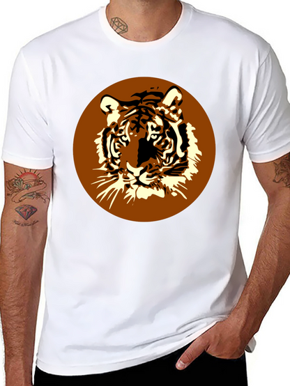 Tiger Graphic Print Mens Black T-Shirt