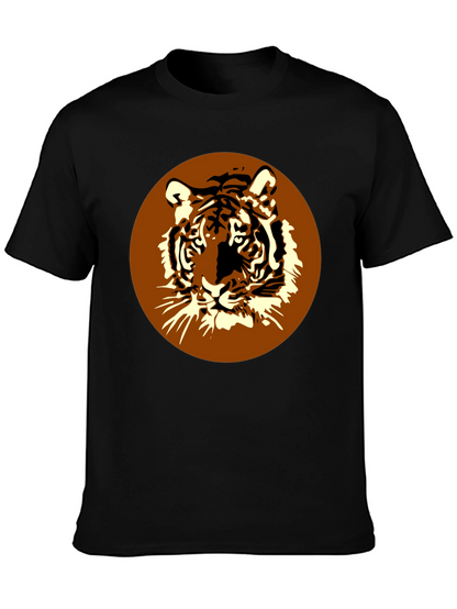 Tiger Graphic Print Mens Black T-Shirt