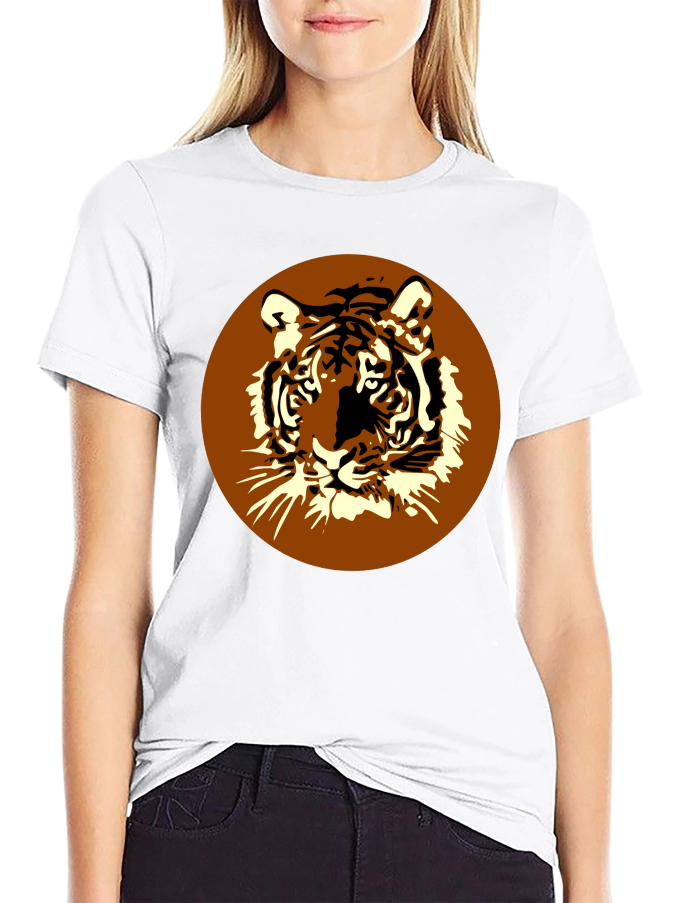 Tiger Graphic Print Mens Black T-Shirt