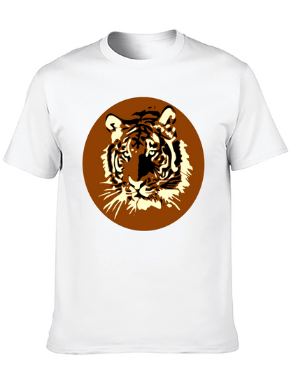 Tiger Graphic Print Mens Black T-Shirt