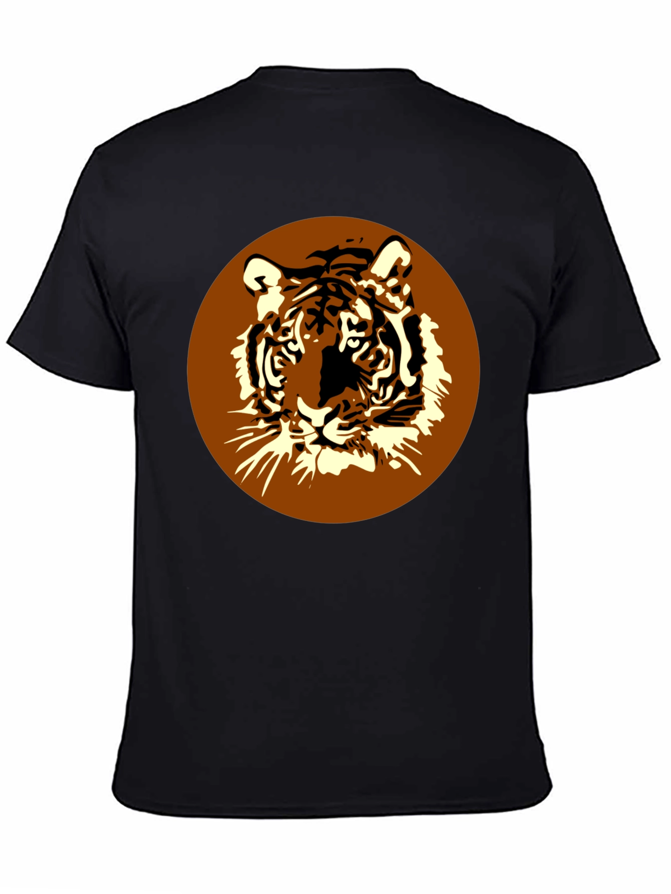 Tiger Graphic Print Mens Black T-Shirt
