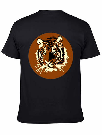 Tiger Graphic Print Mens Black T-Shirt