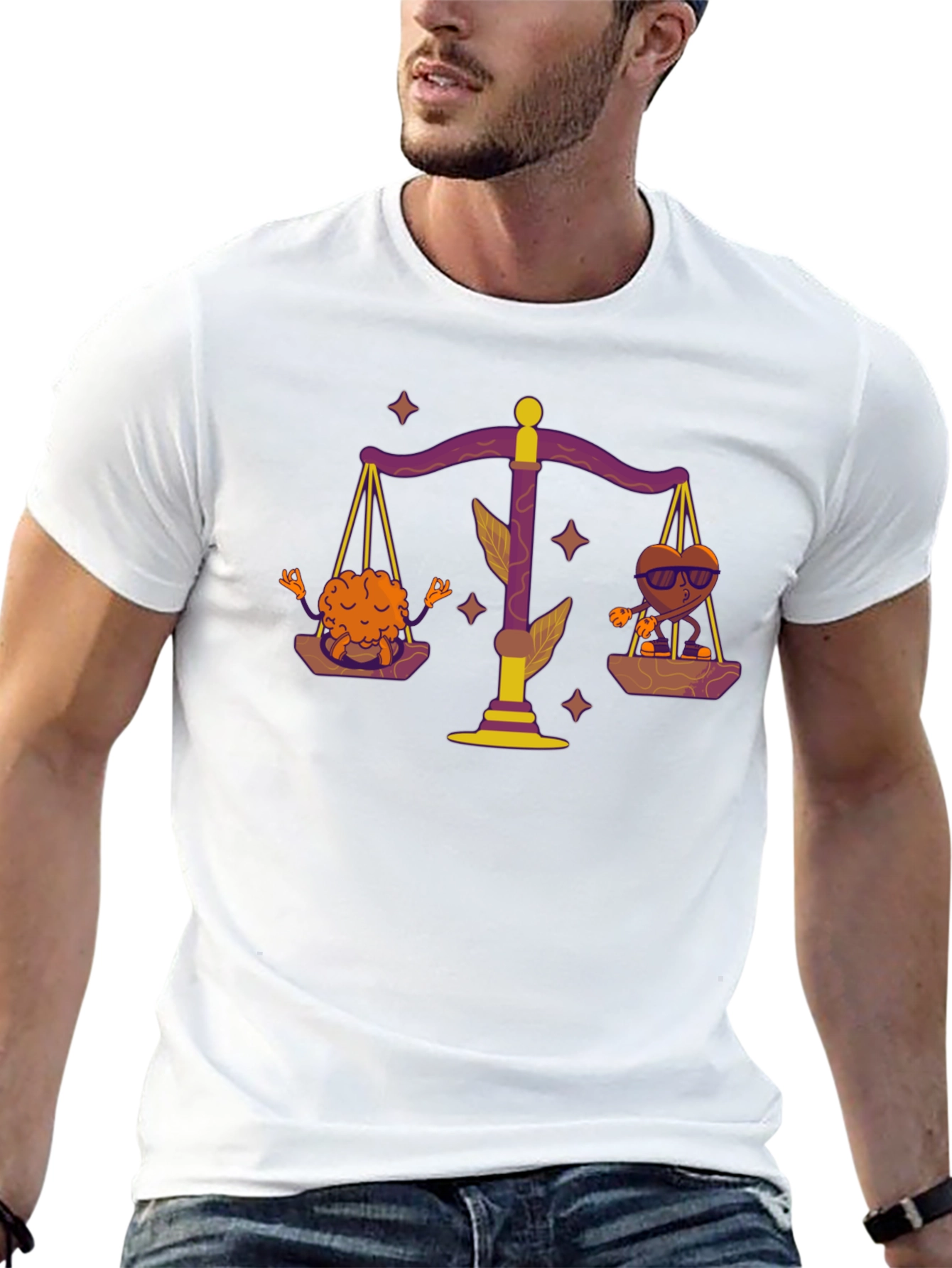 Balance Brain & Heart Tee - Black T-Shirt