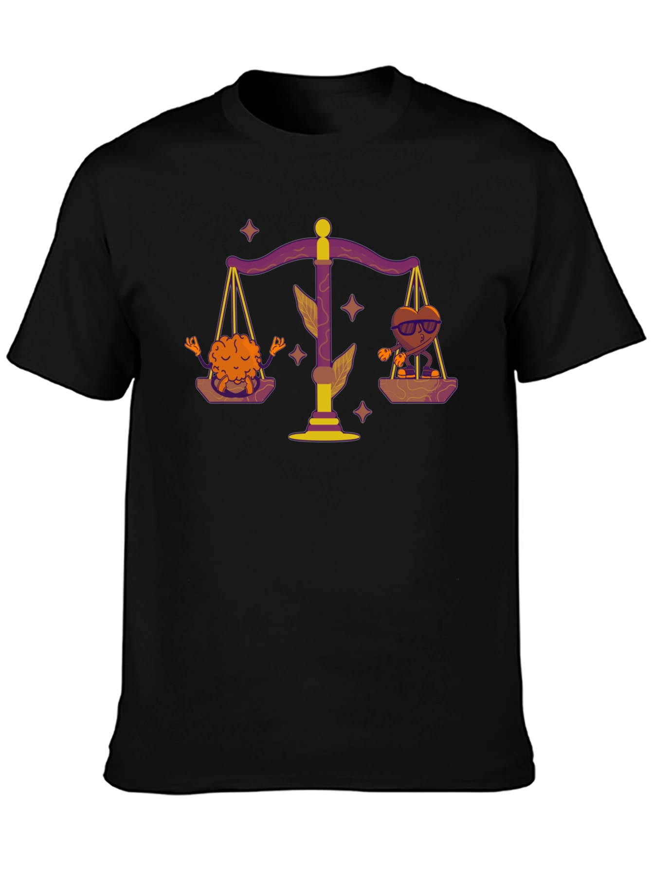 Balance Brain & Heart Tee - Black T-Shirt