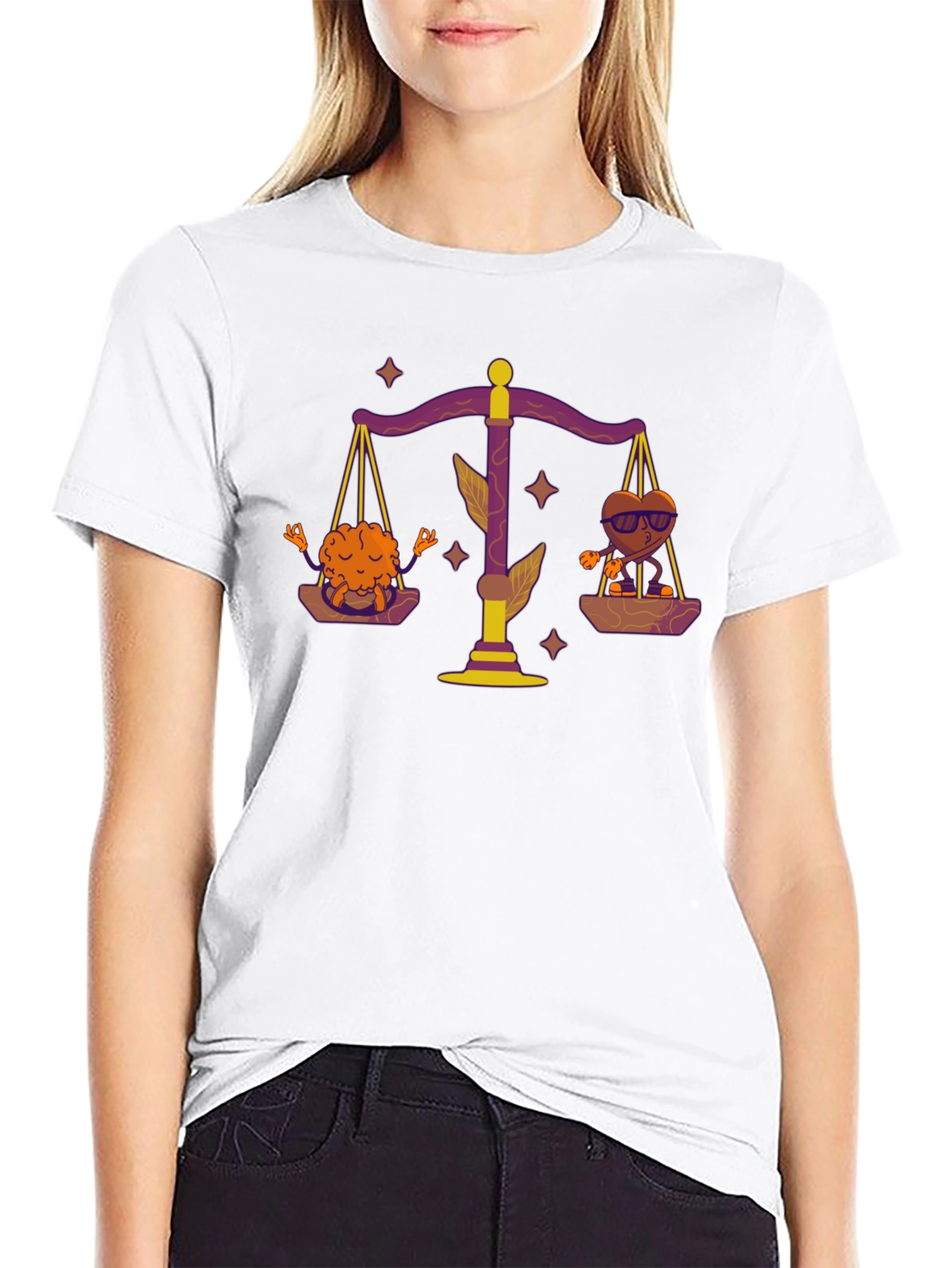 Balance Brain & Heart Tee - Black T-Shirt