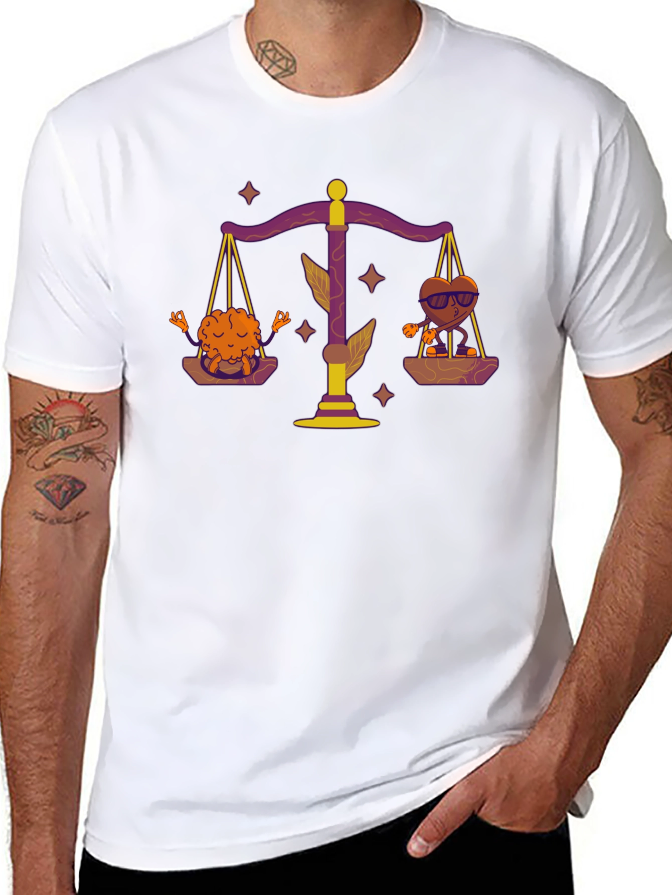 Balance Brain & Heart Tee - Black T-Shirt