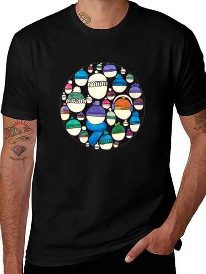 Whimsical Winter Hats Graphic Tee - Black