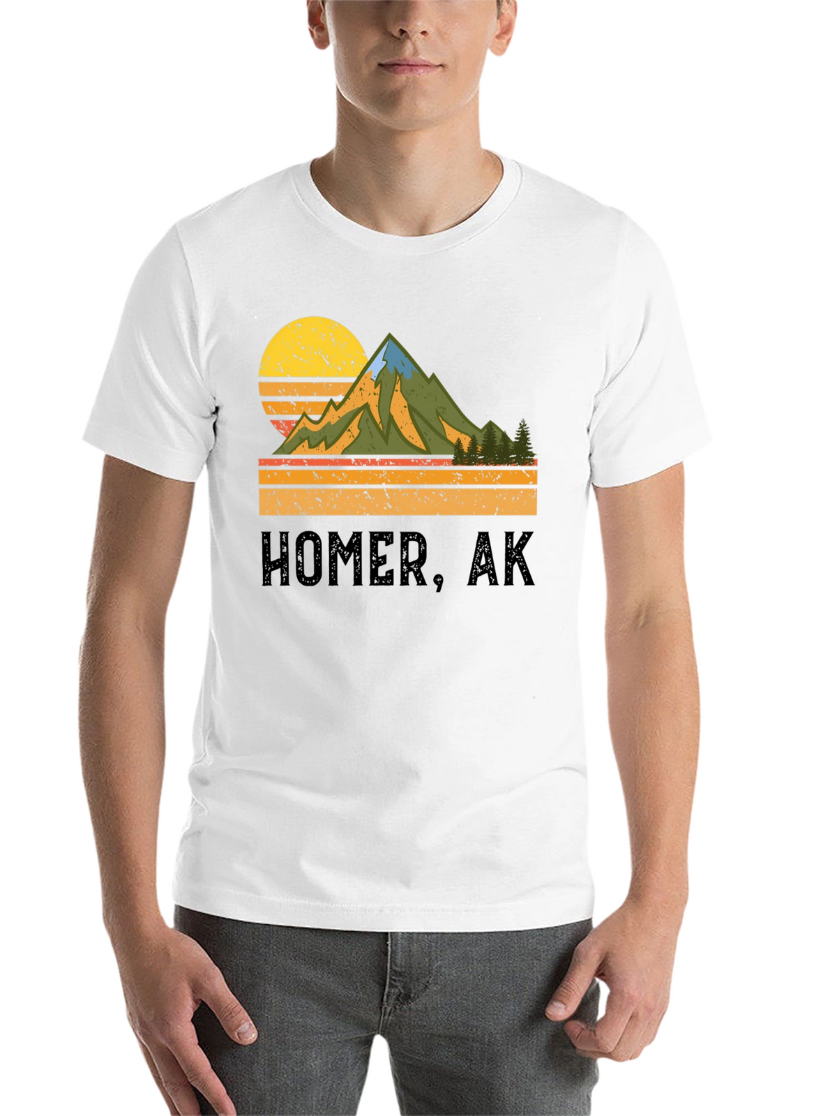 Homer AK Mountain Graphic Tee - Retro Style