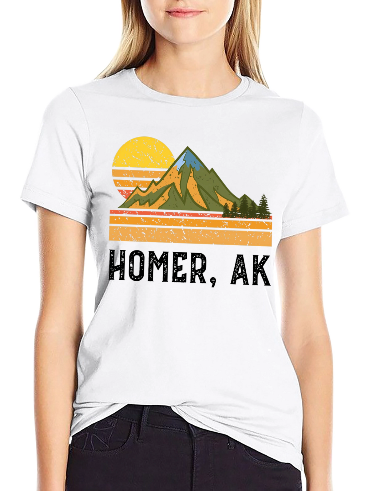 Homer AK Mountain Graphic Tee - Retro Style