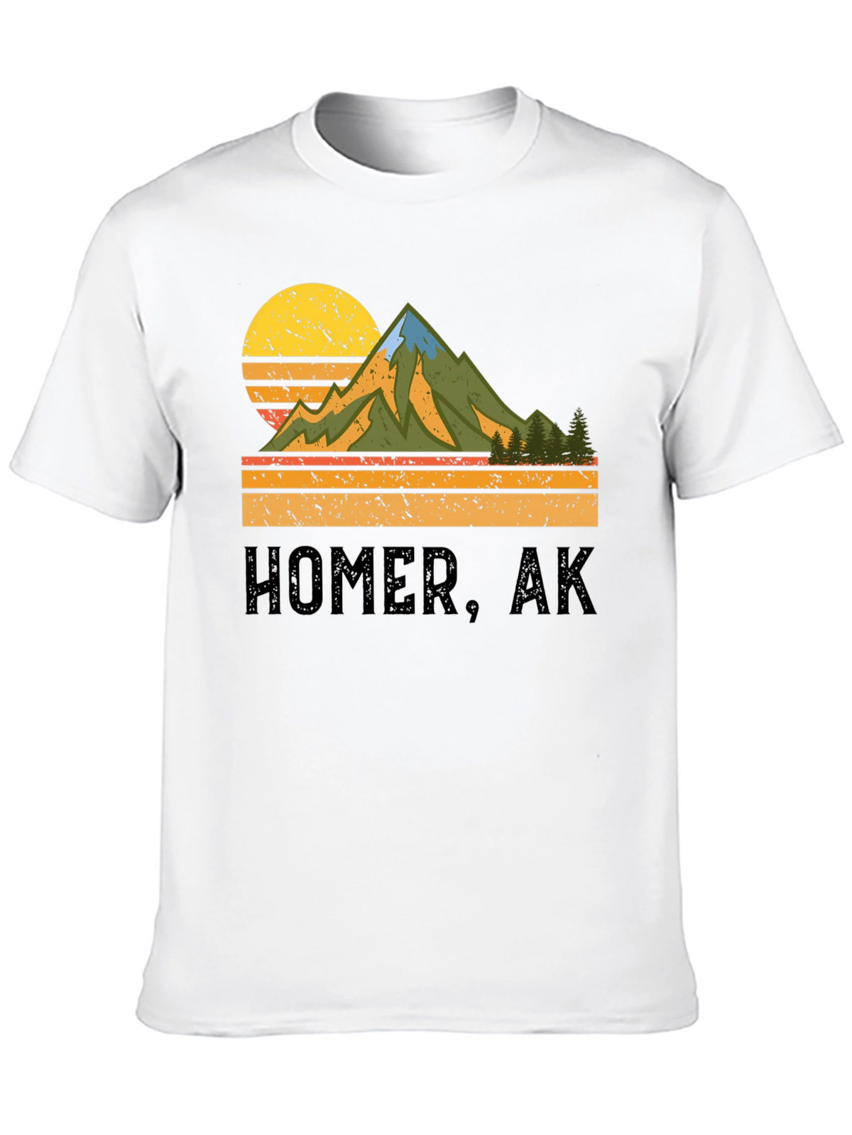 Homer AK Mountain Graphic Tee - Retro Style