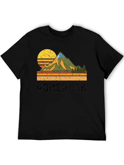 Homer AK Mountain Graphic Tee - Retro Style