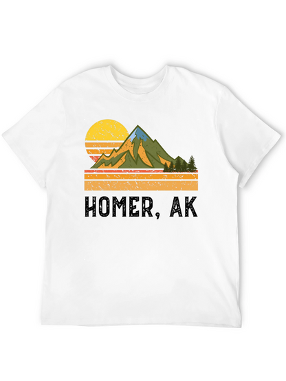 Homer AK Mountain Graphic Tee - Retro Style