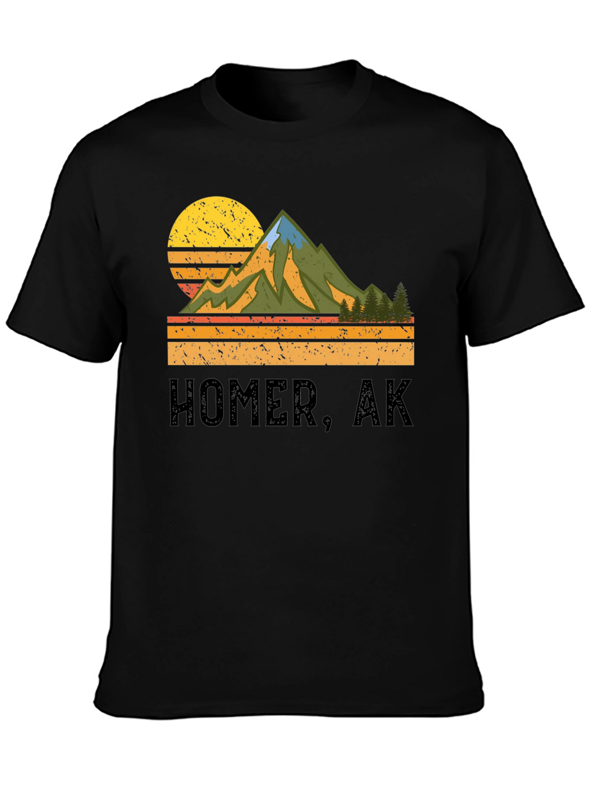 Homer AK Mountain Graphic Tee - Retro Style