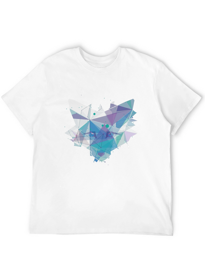 Abstract Geometric Mens Black T-Shirt