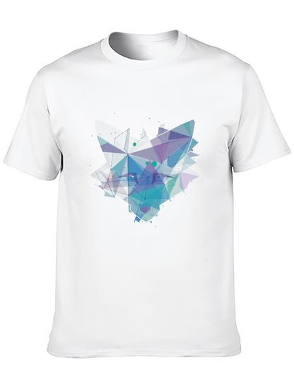 Abstract Geometric Mens Black T-Shirt