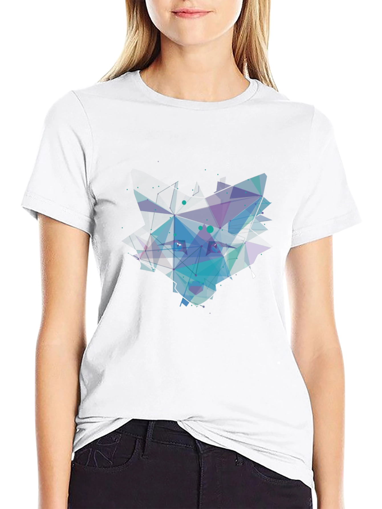 Abstract Geometric Mens Black T-Shirt