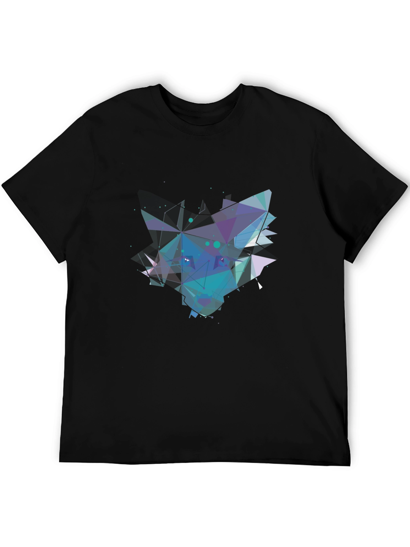 Abstract Geometric Mens Black T-Shirt