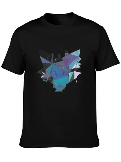 Abstract Geometric Mens Black T-Shirt