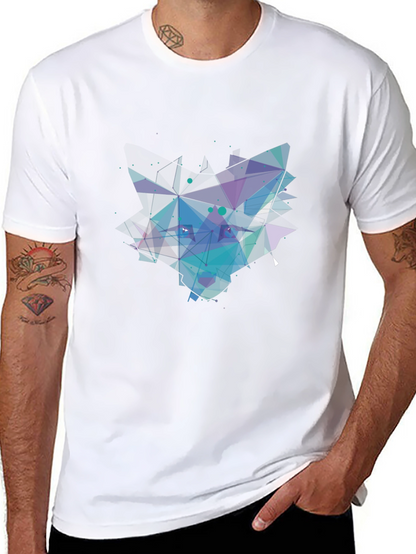 Abstract Geometric Mens Black T-Shirt